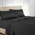 thumbnail image 4 of Royal Tradition Solid 600 Thread Count, 100-Percent Cotton Queen Bed Sheets (Black) Breathable, Deep Pocket, 4 Piece Sheet Set, 4 of 4