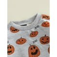 thumbnail image 4 of Newborn Baby Girl Boy Clothes Pumpkin Romper Sweatshirt Onesie Long Sleeve Bubble Jumpsuit Halloween Outfit, 4 of 6
