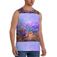 thumbnail image 2 of Uemuo Colorful Purple Cosmos Flower Pattern Men's Sleeveless T-Shirt,Muscle Athletic Tank Top, Moisture-wicking Quick-dry Breathable Classic Tee Top for Gym Run Outdoor Sports-X-Large, 2 of 8