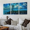 thumbnail image 2 of Shadudu Lighthouse Island Ocean Canvas Prints Triptych Set for Living Room Bedroom Home Office Wall Decor 12"x16"x3pcs, 2 of 6