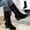 Black, variant on Willtoo Womens Knee High Boots Fuzzy Cuff Lace Up Wedge Heel Tall Boots Fashion Warm Snow Boot for Casual Outdoor Fall & Winter Wear
