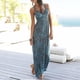 thumbnail image 2 of Vestido largo HUOGUO para mujer, estilo bandeau, cuello en V, flores de verano, 2 of 3