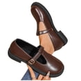 thumbnail image 6 of Mary Jane T-Strap Shoes for Women Round Toe Flats Comfort Footwear Adjustable Ankle Strap Casual Versatile Leather Retro Leather Shoes for Office Daily Walking Coffee 6.5, 6 of 7