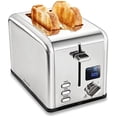 thumbnail image 1 of Savania 2-Slice Stainless Steel Bread Toaster, Wide Slot with LCD Display, Control Panels, Bagel/Defrost/Cancel Functions, 6 Setting Shade Dial, Removable Crumb Tray, 1 of 7