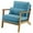 Blue, variant on Ktaxon Accent Chair Line Fabric Upholstered Armchair, Reading Club Chair with Pillow for Living Room Bedroom Furniture Beige