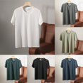 thumbnail image 4 of Mens Quick Dry Short Sleeve O-Neck T-shirt Undershirt Blouse Muscle Fitness Top, 4 of 9
