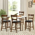 thumbnail image 3 of Gymax Set of 4 Barstools Counter Height Chairs w/Leather Seat & Rubber Wood Legs, 3 of 10