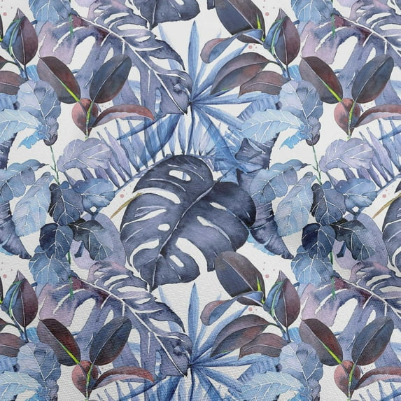 oneOone Cotton Cambric Medium Blue Fabric Tropical Craft Projects Decor Fabric Printed By The Yard 56 Inch Wide-KP