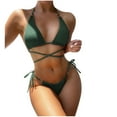 thumbnail image 2 of Aloohaidyvio bikinis for women high waisted,Women Sexy Solid Bandage Bikini Set Push-Up Pad Swimwear Swimsuit Beachwear, Swimsuits for Women 2 Piece, 2 of 6