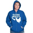 thumbnail image 4 of Guess What Chicken Funny Sarcastic Unisex Plus Size Zip Hoodie Brisco Brands 2X, 4 of 6