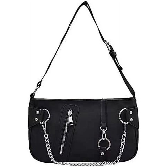 Sac Punk, Sac Fourre-Tout Gothique Sourpuss Style Cool Y2K Sacs à Bandoulière Tendance pour Femmes Sac à Main Mode Rock pour Filles