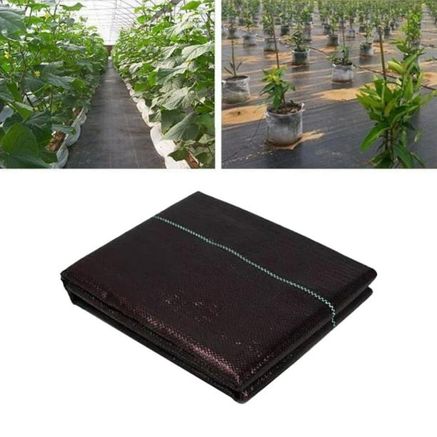 Tela de paisaje de barrera de malezas negras para jardín, invernadero, camas de flores 1x2 metros