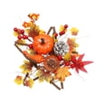thumbnail image 4 of Elodie Halloween Wreath Artificial Pumpkin Maple Leaf Wreath Decorative Realistic Front 20cm, 4 of 8