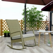Garden Rocking Chair Rattan Chair,Light Gray