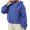 Blue, variant on Wyongtao Hoodie Jackets for Women 1/2 Zip Crop Top Lightweight Stand Collar Sports Loose Yoga Sweatshirts,Red XL