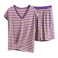 thumbnail image 2 of WCJM Women Pajama Sets Pajamas Set for Women Short Sleeve Sleepwear Button Down Pjs Soft 2 Piece Lounge Sets Women's Shorts Short Sleeves Casual Two Piece Pajamas Casual Suit, 2 of 9
