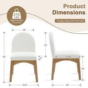 Guyou Modern Dining Chairs Set of 2, Linen Upholstered Dining Room Chairs, Mid Century Wooden Kitchen Side Chairs for Dining Room, Kitchen, and Living Room, Beige