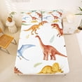 thumbnail image 5 of Homewish Cute Dinosaur Bed Sheets,Cartoon Animal Full Size Sheets,White,4 Pieces,1 Flat Sheet, 1 Fitted Sheet and 2 Pillowcases, 5 of 6