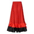 thumbnail image 2 of TiaoBug Kids Girls Polka Dots Layered Ruffle Flamenco Skirt Spanish Folklorico Gypsy Full Circle Dance Skirts Red 6, 2 of 7