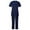 Navy, variant on Fnochy Scrub Suit Set for Women Modern V-neck & Tapered Leg Jogger Pants Medical Nursing Uniforms Set