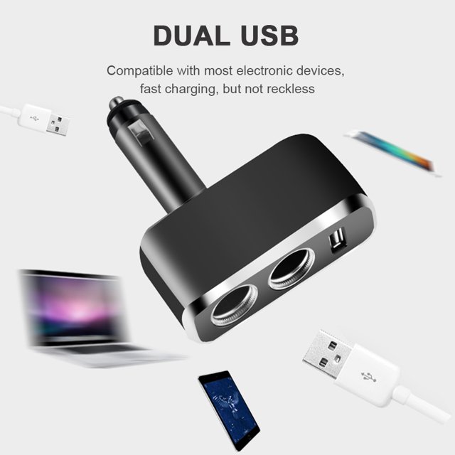 Adaptador de cargador USB divisor de enchufe de encendedor de cigarrillos de coche para teléfono (negro) Ehuebsd http://w.neototem.com/image/616353.01/main/616353.01-1.jpg