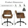 thumbnail image 4 of Homy Casa Accent Chair, Adjustable Height Swivel Lounge Chair for Living Room & Bedroom, Suede Brown, 4 of 7
