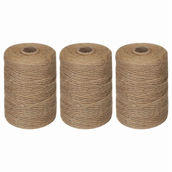 3pcs 200M/ Roll 2mm Twine Natural Thick Brown Twine for Home Gardening Plant Picture Hanger