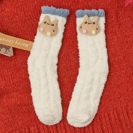 

KUNPENG Fashion Keep Warm Women Fashion Patchwork Ladies Cute Thick Socks Plush Socks