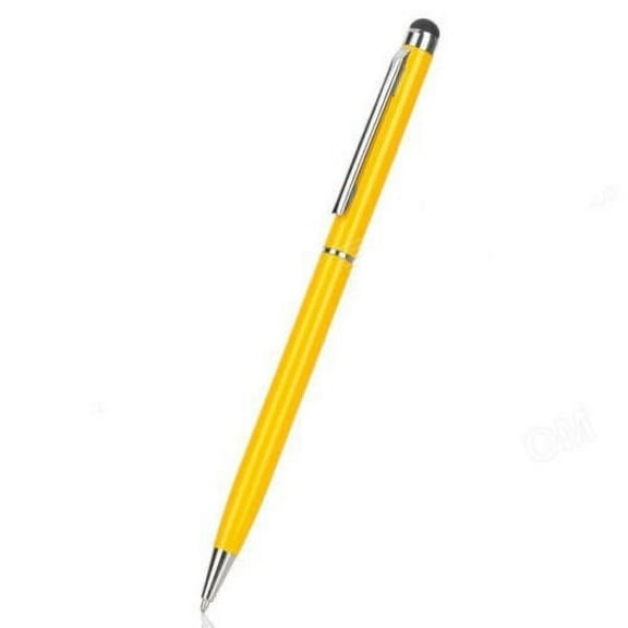 Stylus Pen [10 pcs, Yellow], 2-in-1 Universal Touch Screen Stylus   Ballpoint Pen For Smartphones Tablets   10 Extra Ink