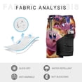 thumbnail image 5 of Kirby Movie Cartoon Mens Board Shorts Summer Swim Trunks Quick Dry Beach Swimwear Bathing Suit Swim Shorts with Compression Liner And Pockets, 5 of 7