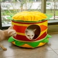 thumbnail image 4 of Cojín para Dormir de Felpa Sunnimix Acogedor para Gatos Tipo Cueva Hamburguesa 45x28cm, 4 of 8