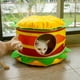 thumbnail image 4 of Cama tipo cueva de felpa acogedora para gatos, cama autocalentable para mascotas, saco de dormir portátil y lavable. Hamburguesa, 4 of 9