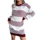 thumbnail image 4 of Vestido de punto de suéter de empalme de rayas sueltas casual de moda de mujer Fridja  nbo2628, 4 of 6