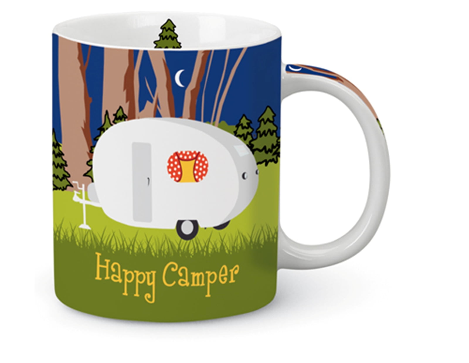 Weekend Camping Happy Camper Teardrop Pop Up Ceramic Coffee Latte 13 Ounce Mug
