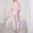 thumbnail image 6 of Goofa Cute Hand Drawn Hearts Printed Women’s 2 Piece Pajama Set Super,Pajamas Women's Long Sleeve Sleepwear Soft Button Down Loungewear Pjs Lounge Set Nightwear-, 6 of 9