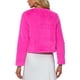 thumbnail image 3 of CHAQUETA CORTA ABIERTA INSPIRADA EN CHIC para Mujer, Bolero de Piel Sintética de Manga Larga, Abrigo de Invierno, Color Rosa Fucsia, 3 of 6