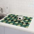 thumbnail image 6 of Fuzoiu Green Squares Print Absorbent, Reversible Microfiber Dish Drying Mat for Kitchen, Dish Drying Pad for Dishes, Utensils, Pots and Pans, Extra Large 18 Inch x 24 Inch, 6 of 7