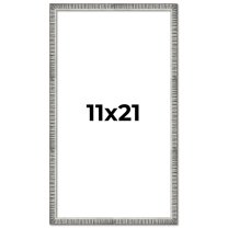 11x21 Frame Silver Grey Distressed Solid Wood Picture Frame | 0.75 Inch Moulding Width | Interior