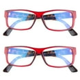 thumbnail image 3 of EYE ZOOM 2 Pack Extra Wide Fashion Plastic Blue Light Blocking and Anti UV Computer Eyeglasses, Wine Red, 3 of 6