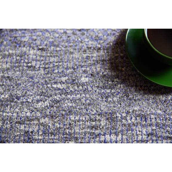 AS-9 Manhattan Grey Purple Rug 1.5 x 1.5 ft Handknotted , Rug, Unique One of a Kind,