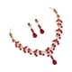 thumbnail image 4 of juego de collar y pendientes de moda para novia, joyas de diamantes de imitación, accesorios para vestido de novia para mujer (rojo), 4 of 8