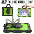 thumbnail image 2 of Samsung Galaxy Tab A7 Lite Heavy Case 8.7 Inch 2022 SM-T200/T205/T207 with Built-in Screen Protector, Dteck 3 in 1 Shockproof Bumper Full Body Drop Protection with 360° Ring Holder,Black+Green, 2 of 8