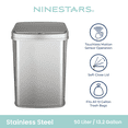 thumbnail image 2 of Nine Stars Automatic Trash Can, 13 Gallon Stainless Steel, Motion Sensor Hands-free Soft-close Lid Garbage Bin, Silver, 2 of 7
