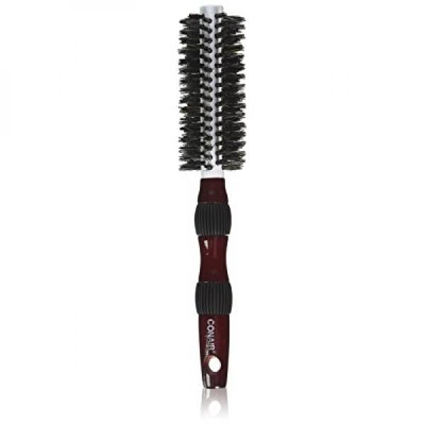 conair mega ceramic hair brush, boar bristle, round, small