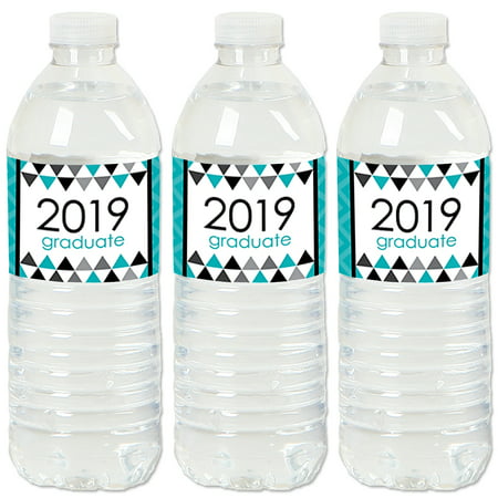 Teal Grad - Best is Yet to Come - 2019 Turquoise Graduation Party Water Bottle Sticker Labels - Set of