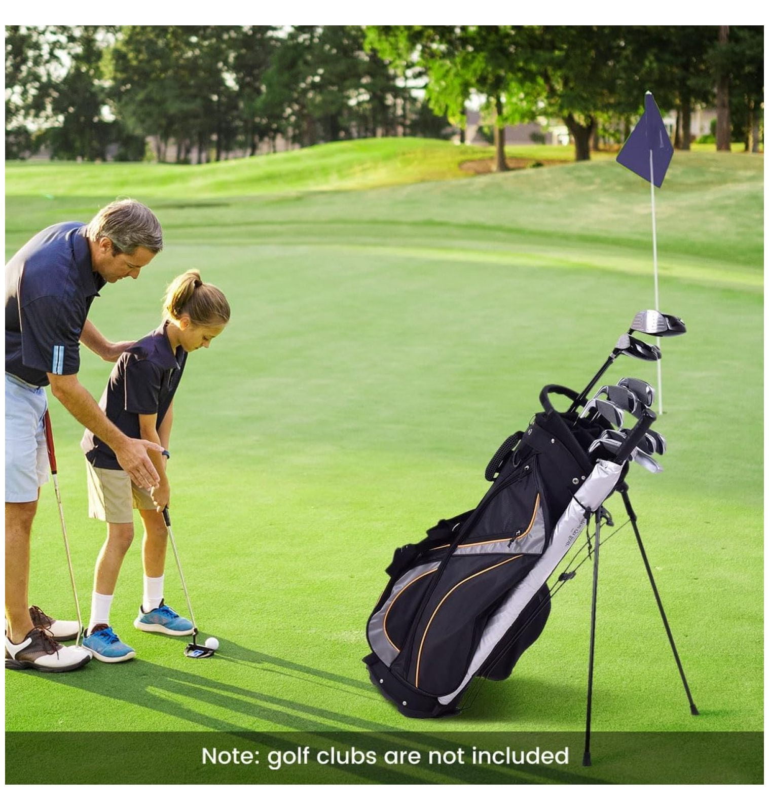 Lightweight Golf Stand Bag with 8 Way Top Dividers and Cooler Pockets