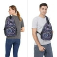 thumbnail image 2 of Mosiso Sling Backpack Outdoor Causal Daypacks Pattern Rope Crossbody Shoulder Bag For Travel Hiking, Navy Blue Base Totem Texture, 2 of 6