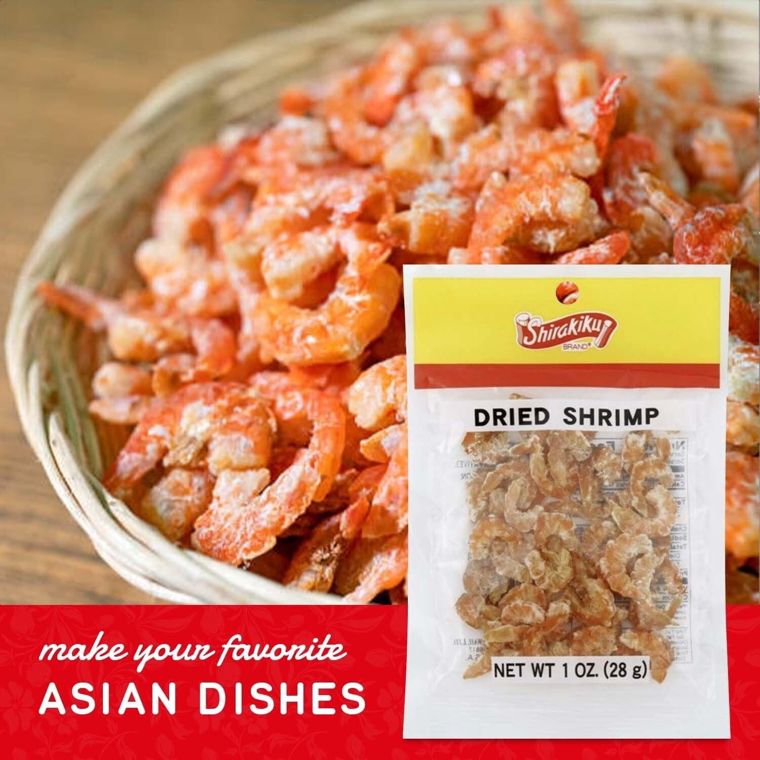 Shirakiku Brand Dried Shrimp, Contains Shrimp, Sulfite. Plastic Packaging