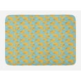 thumbnail image 1 of Leaves Bath Mat, Botanical Garden Pattern in Bicolor Style with Ginkgo Leafy Floral Petals, Plush Bathroom Decor Mat with Non Slip Backing, 29.5" X 17.5", Pale Blue and Mustard, by Ambesonne, 1 of 2