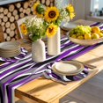 thumbnail image 4 of Purple Stripe Round 15 Inch Placemats Set of 2, Black Grey White Gradient Striped Geometric HeatResistant Non Slip Place Mats for Dining Table, Wipeable Braided Kitchen Table Mats for Housewarming, 4 of 9